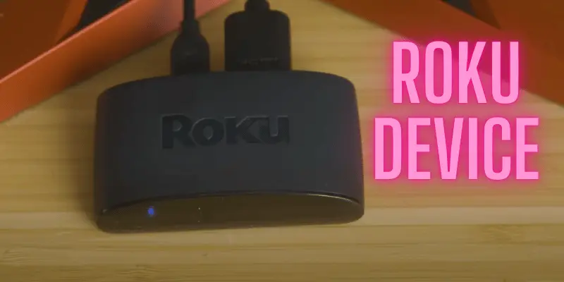 Portable Roku streaming player with sleek black design