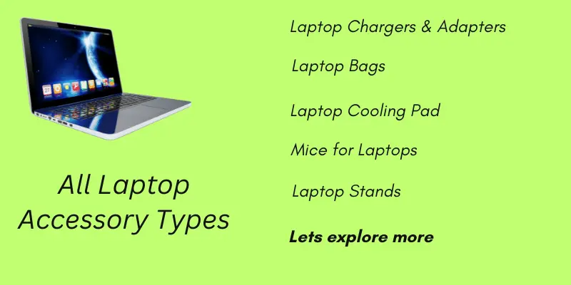 Guide image showing different laptop accessory types with a sleek laptop illustration Guide image showing different laptop accessory types with a sleek laptop illustration