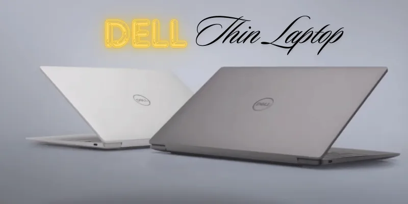 Dell ultra-thin laptops in sleek silver and white finishes
