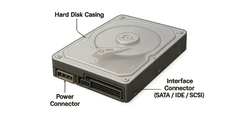 Technical flowchart of hard drive operation displaying data command path, interface connection, actuator movement, and head detection process
Caption: Step-by-step visualization of hard drive mechanics transforming digital commands into physical data operations. Technical flowchart of hard drive operation displaying data command path, interface connection, actuator movement, and head detection process
Caption: Step-by-step visualization of hard drive mechanics transforming digital commands into physical data operations.