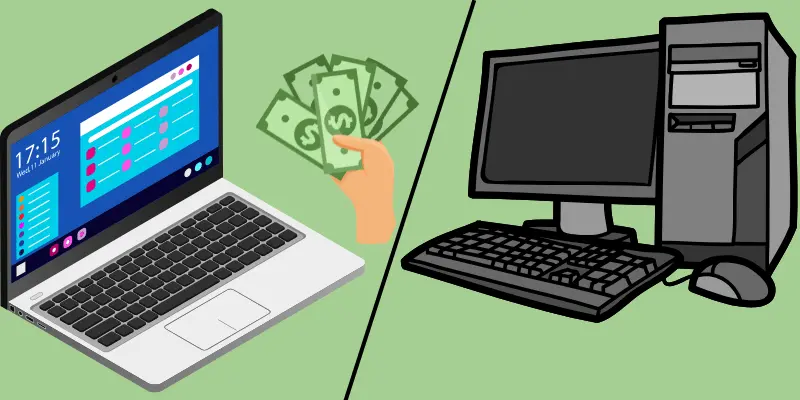 Cost comparison between a laptop and desktop computer